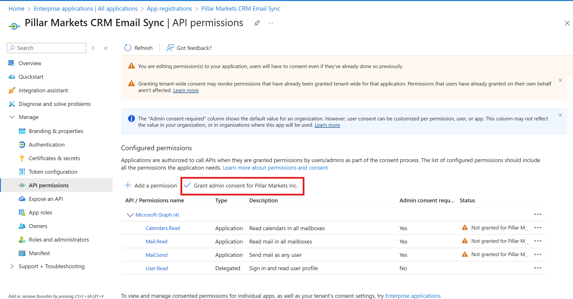 Grant Admin Consent